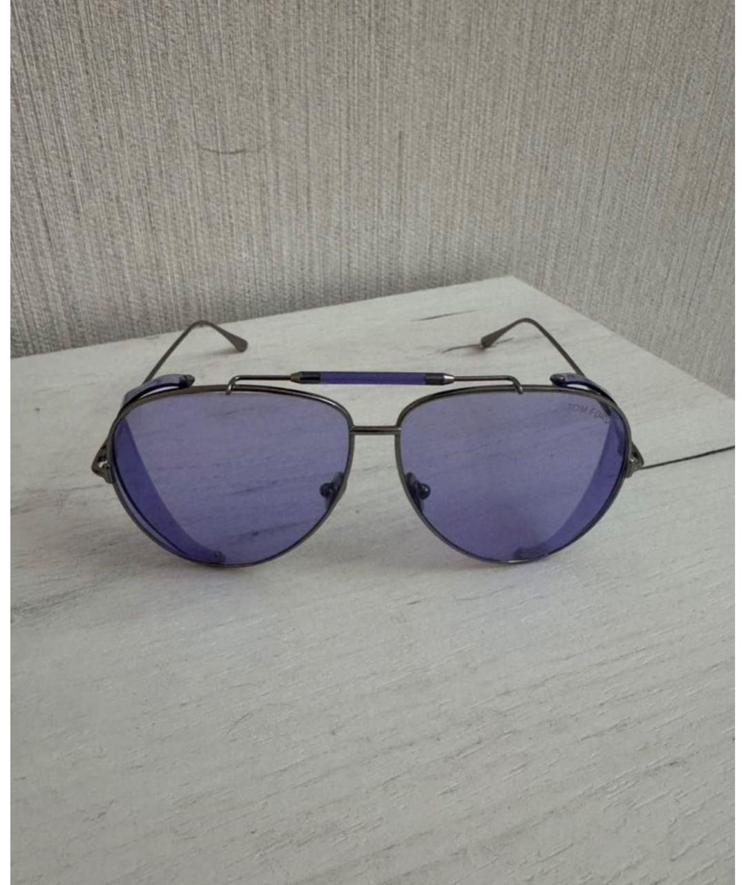 TOM FORD Фиолетовые металлические солнцезащитные очки, фото 5