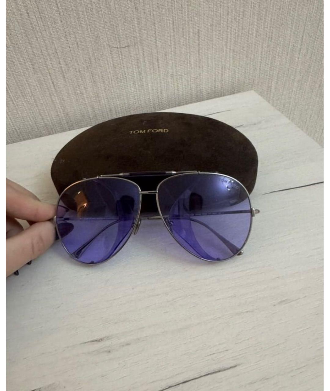 TOM FORD Фиолетовые металлические солнцезащитные очки, фото 2