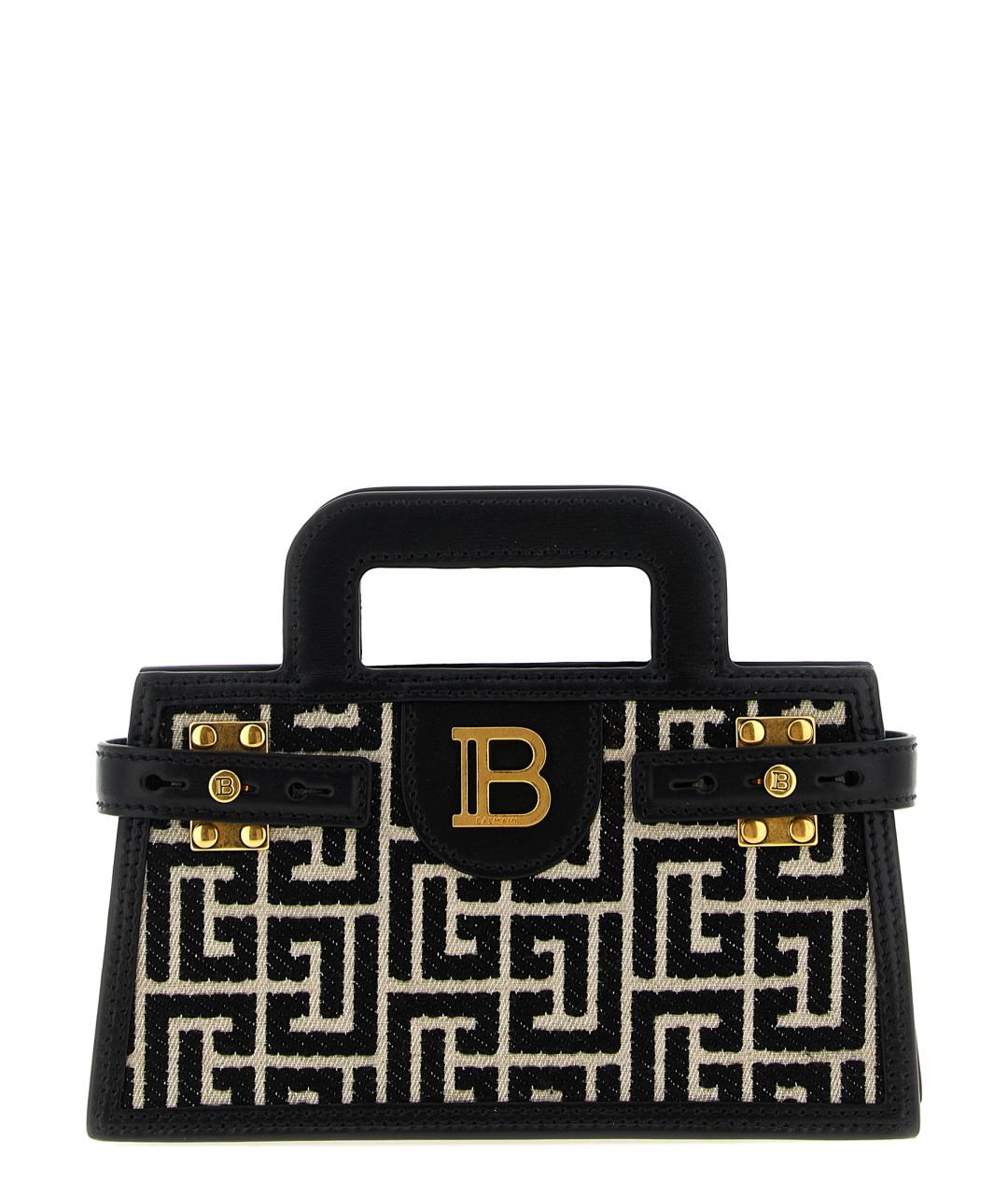 BALMAIN Черная кожаная сумка тоут, фото 1