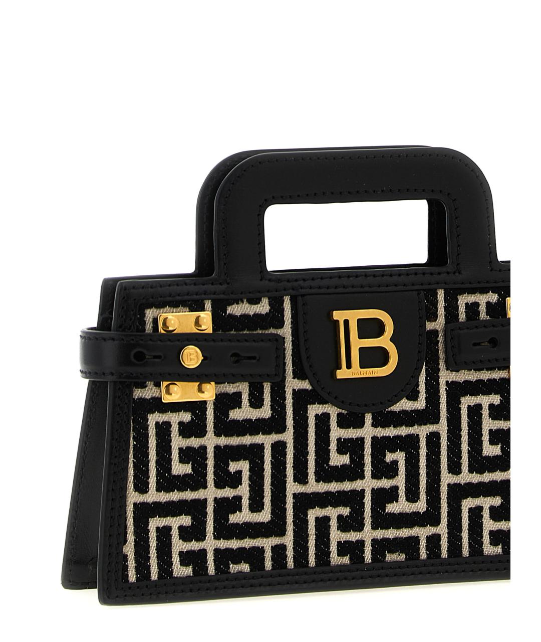 BALMAIN Черная кожаная сумка тоут, фото 3