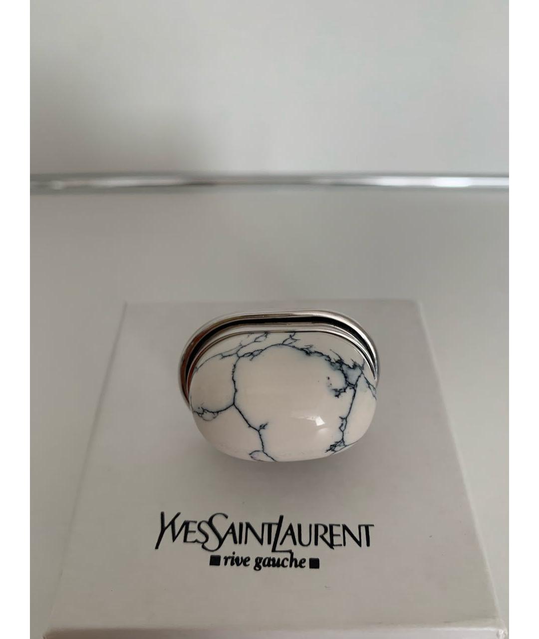 SAINT LAURENT Серебряное металлическое кольцо, фото 3