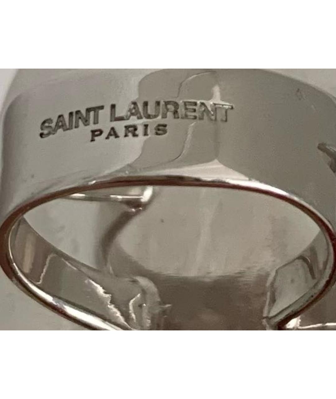 SAINT LAURENT Серебряное металлическое кольцо, фото 4