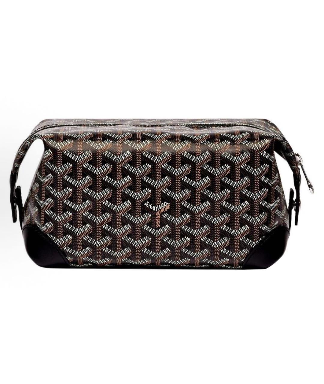 GOYARD Черная кожаная сумка с короткими ручками, фото 1