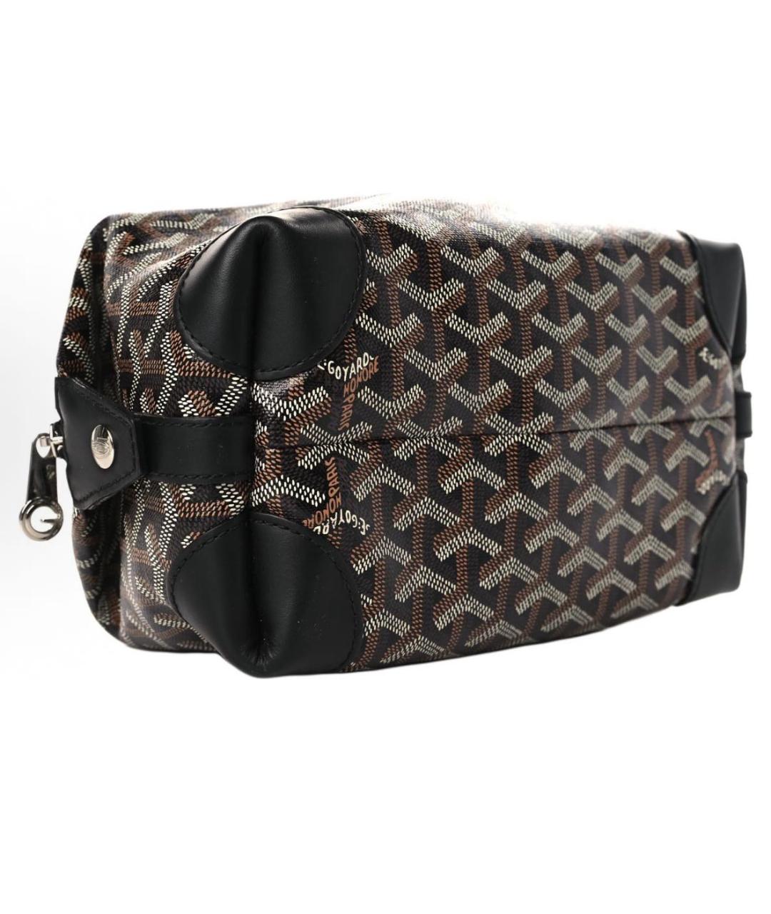 GOYARD Черная кожаная сумка с короткими ручками, фото 4