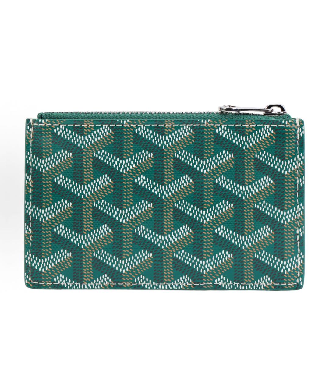 GOYARD Зеленый кожаный кошелек, фото 4