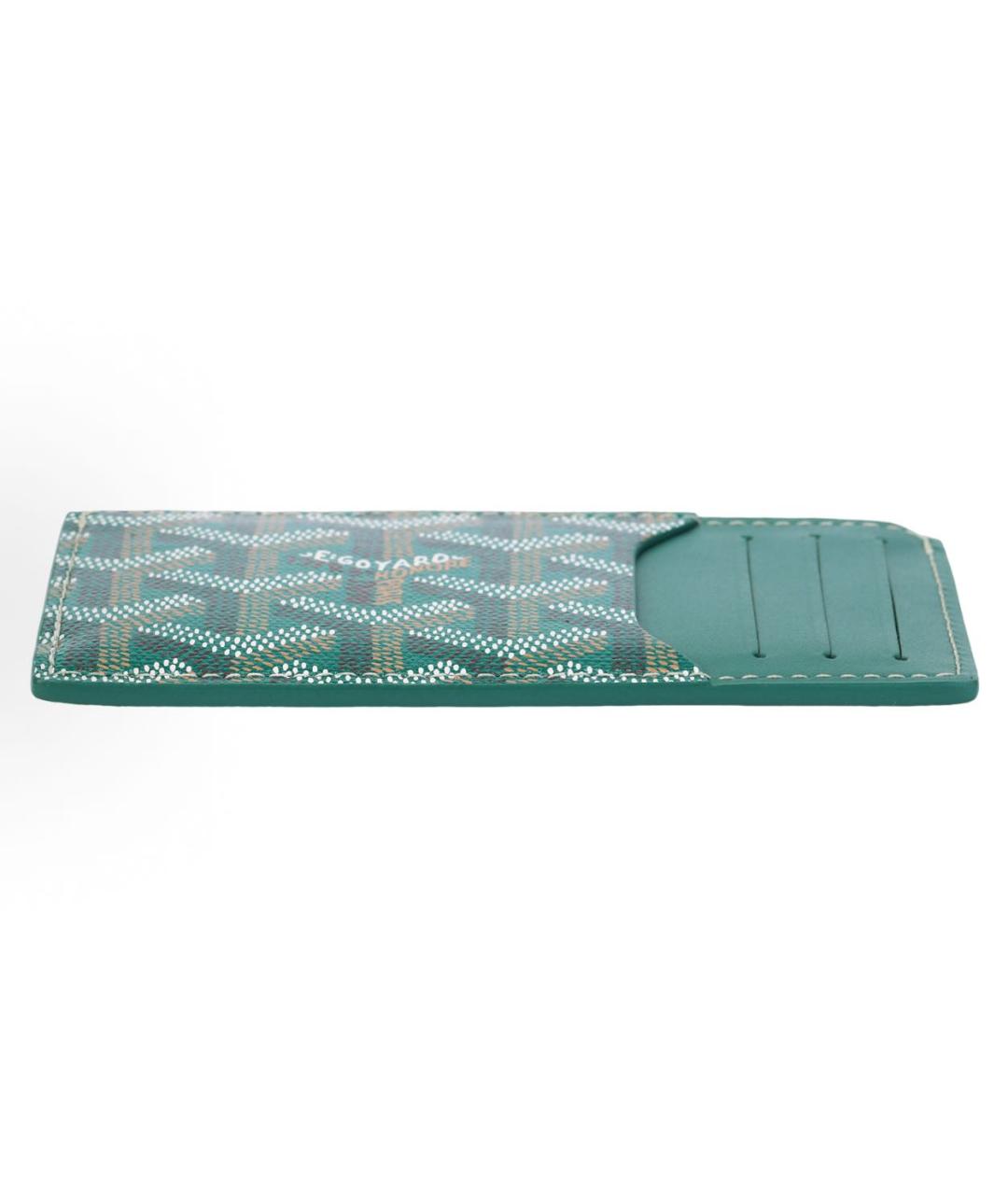GOYARD Зеленый кожаный кошелек, фото 6