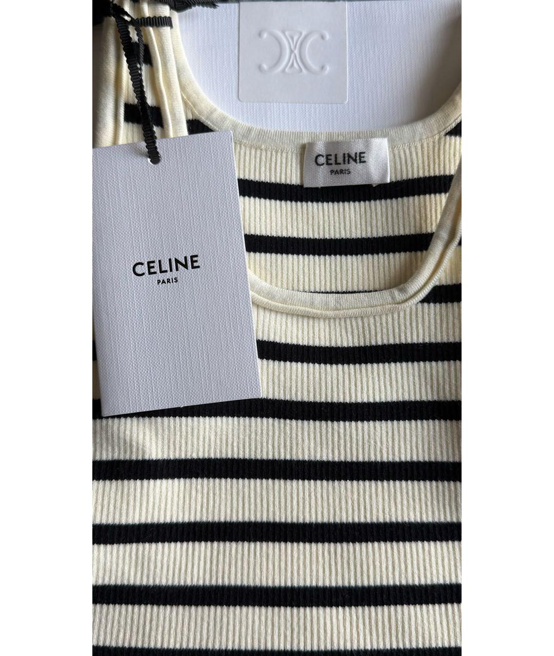 CELINE Бежевая хлопковая майка, фото 2
