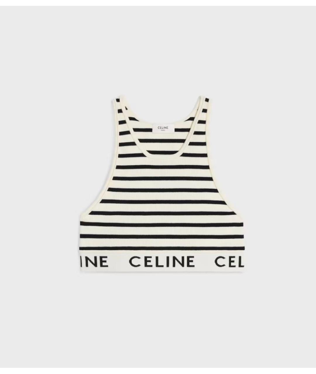 CELINE Бежевая хлопковая майка, фото 4
