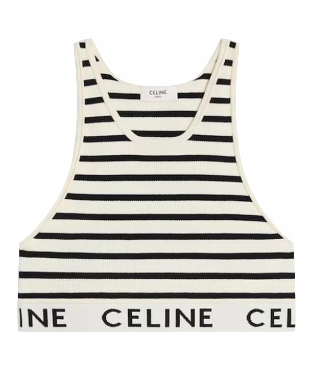 CELINE Бежевая хлопковая майка, фото 1