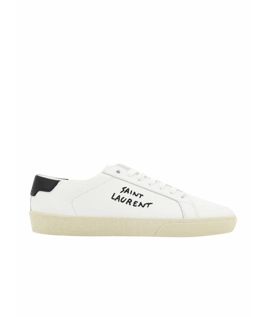 SAINT LAURENT Белые кожаные кеды, фото 1
