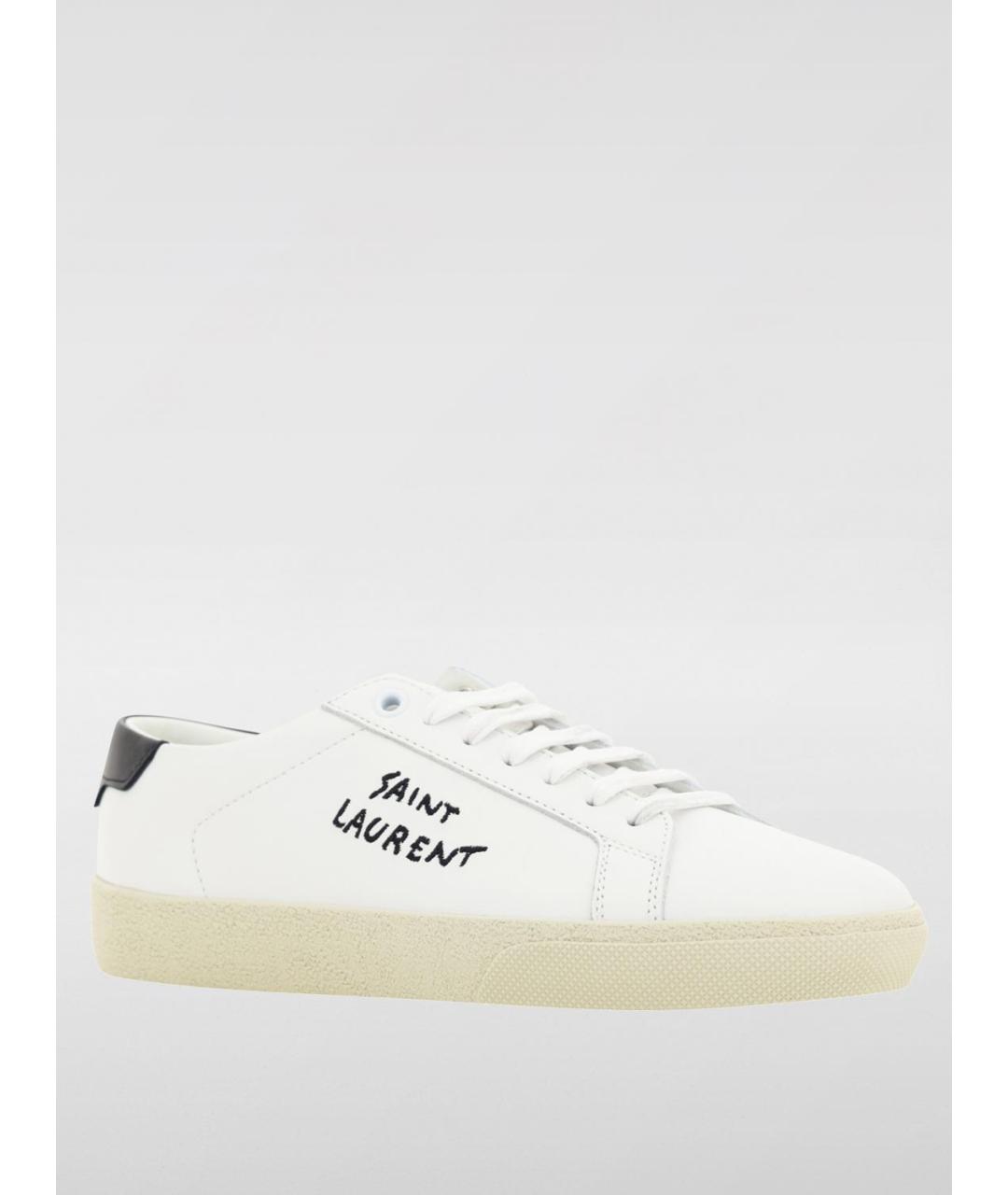 SAINT LAURENT Белые кожаные кеды, фото 2