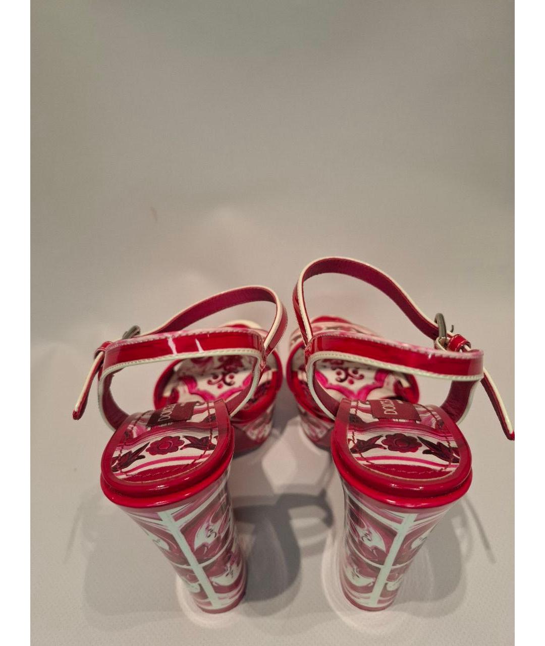 DOLCE&GABBANA Красные босоножки из лакированной кожи, фото 4