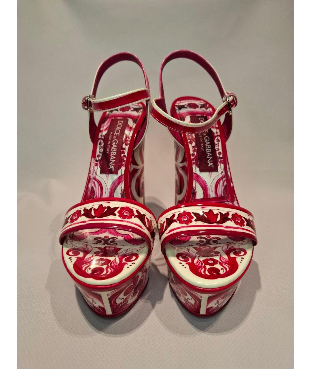 DOLCE&GABBANA Красные босоножки из лакированной кожи, фото 3