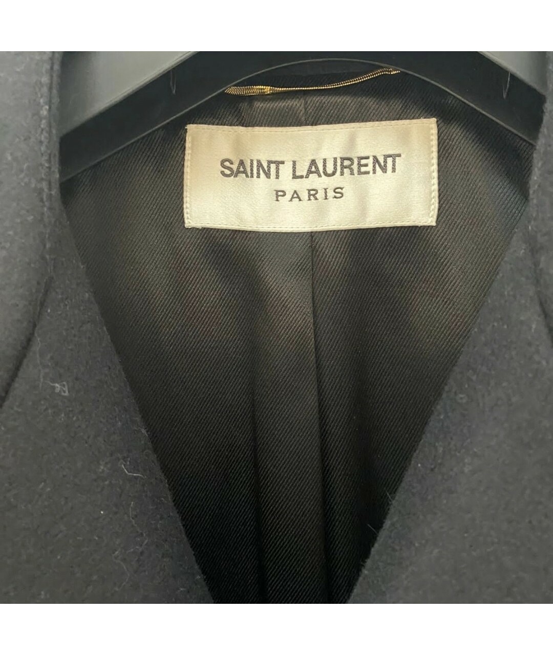 SAINT LAURENT Черное шерстяное пальто, фото 3