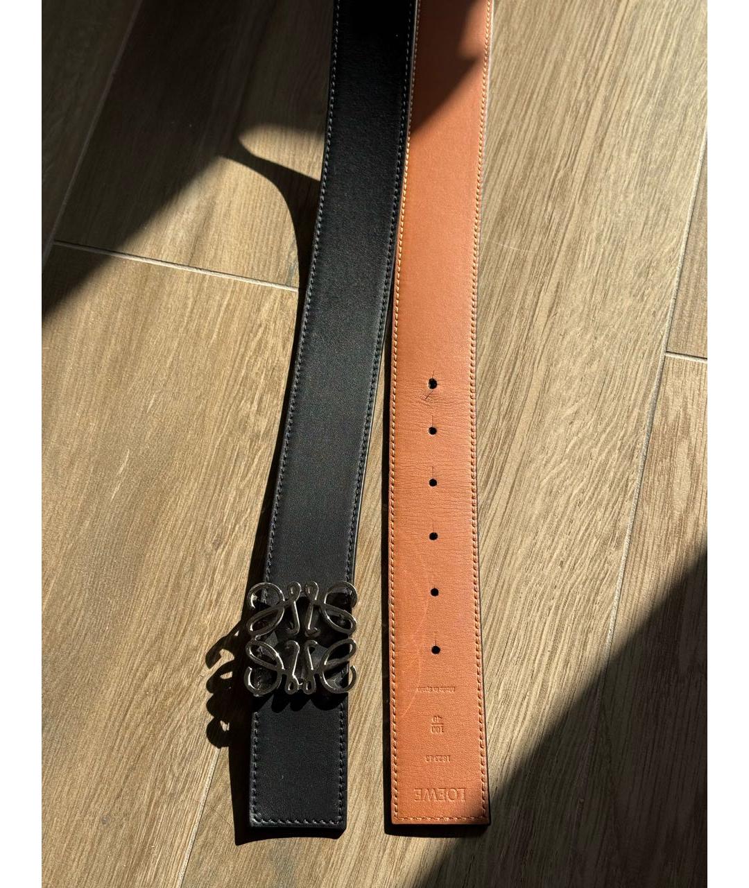 LOEWE Черный кожаный ремень, фото 3