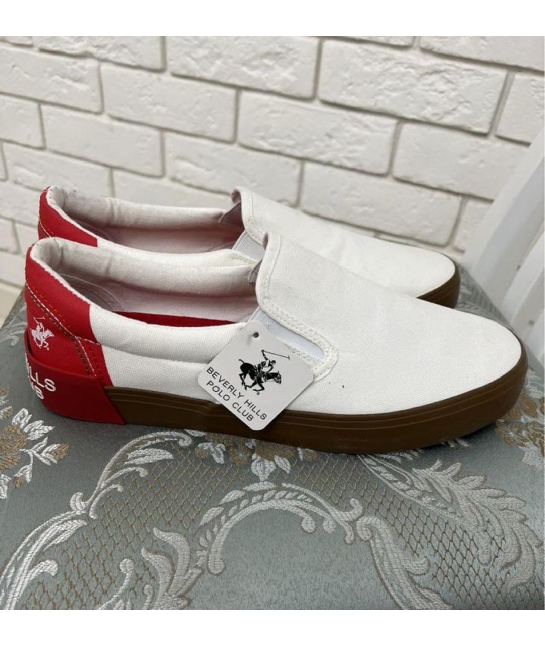 POLO RALPH LAUREN Белые текстильные слипоны, фото 5