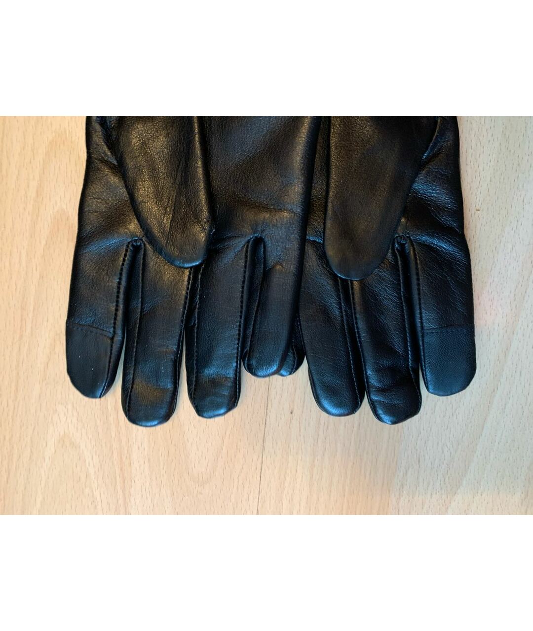 MICHAEL KORS Черные кожаные перчатки, фото 4