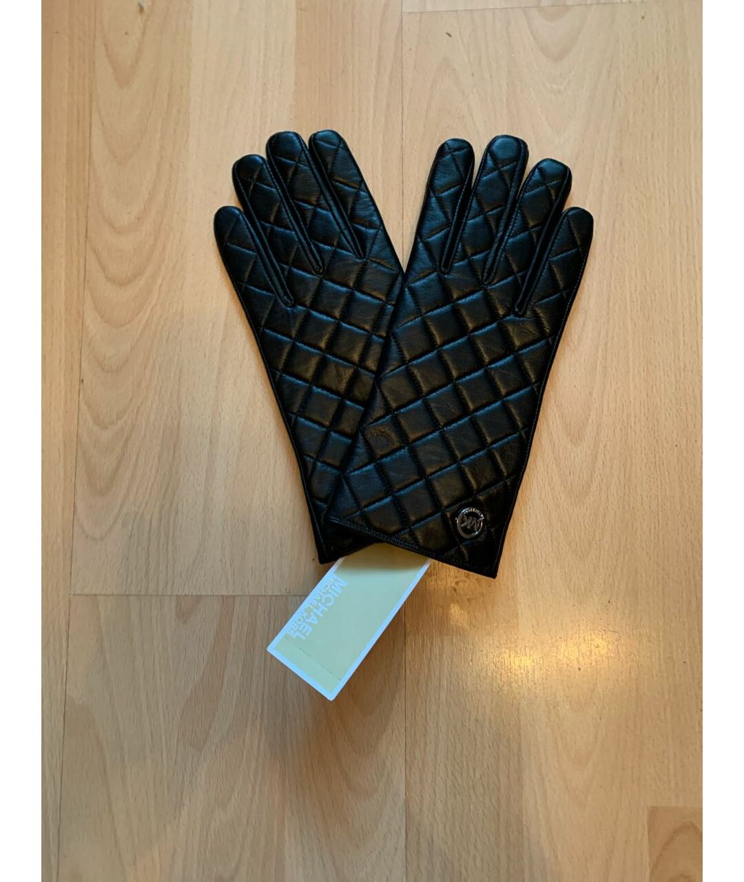 MICHAEL KORS Черные кожаные перчатки, фото 6
