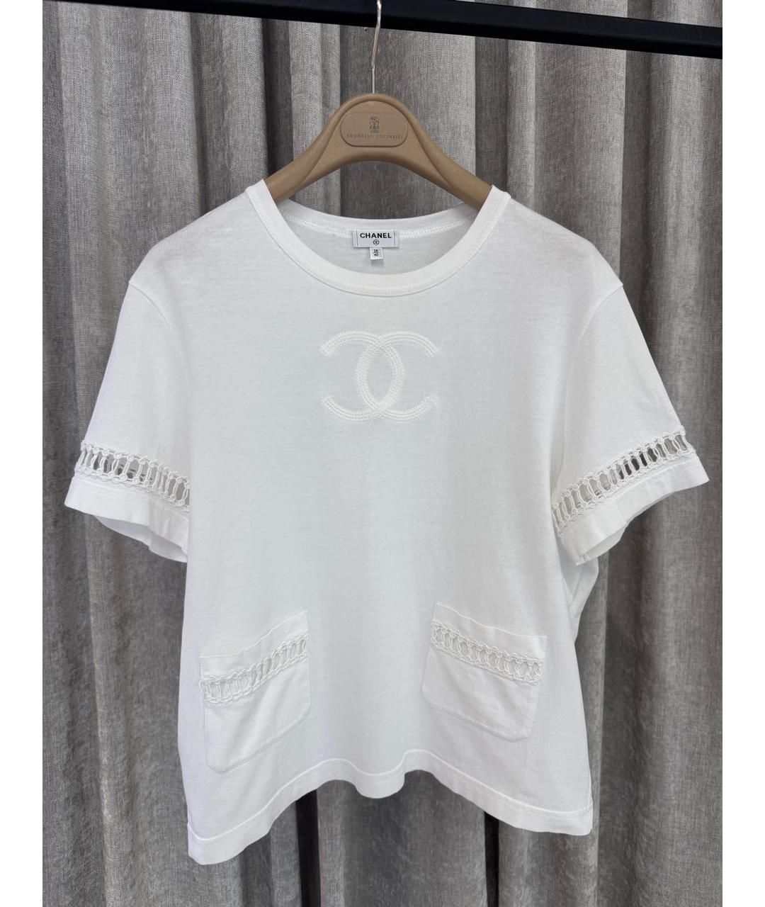 CHANEL Белая хлопковая футболка, фото 5