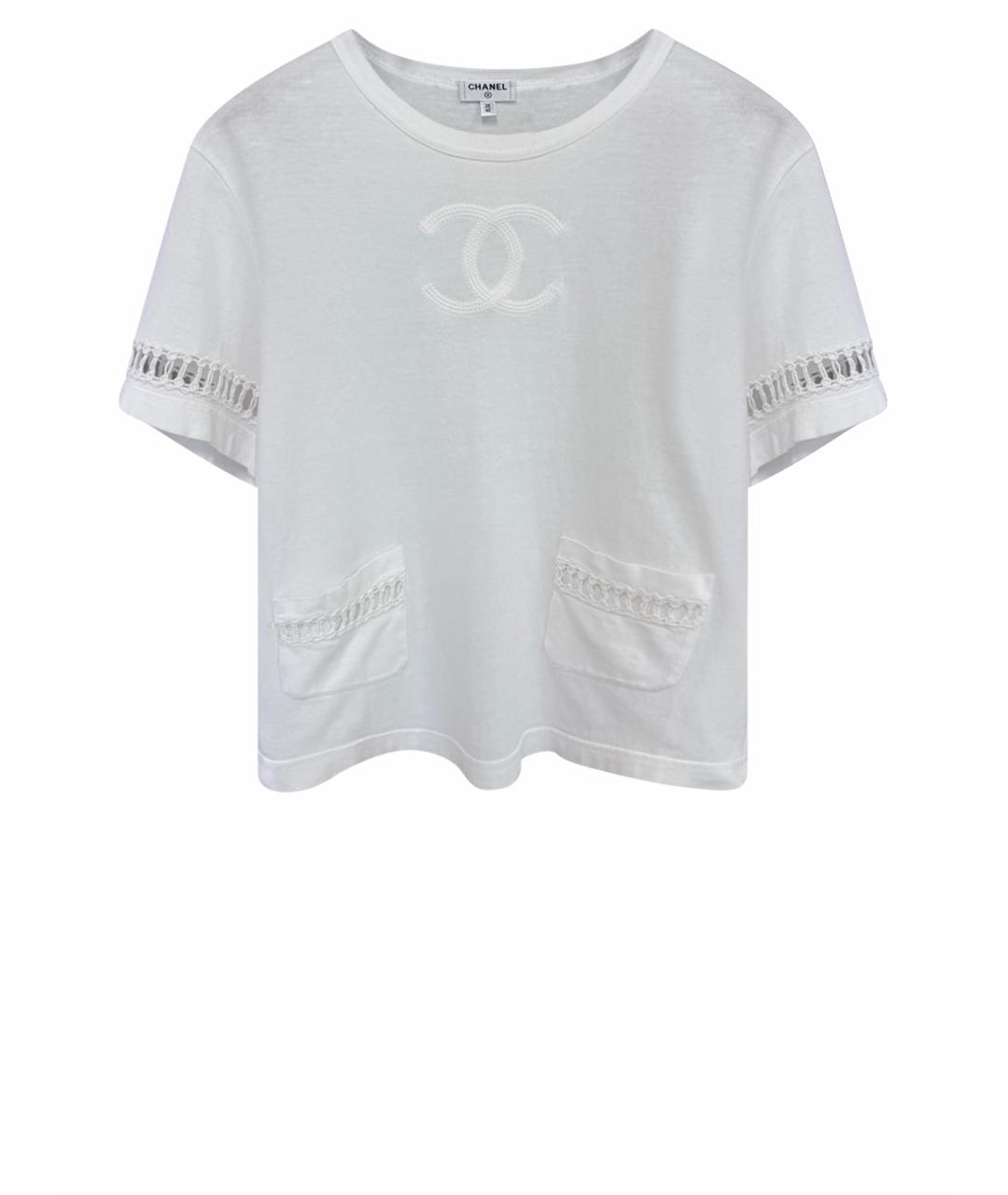 CHANEL Белая хлопковая футболка, фото 1
