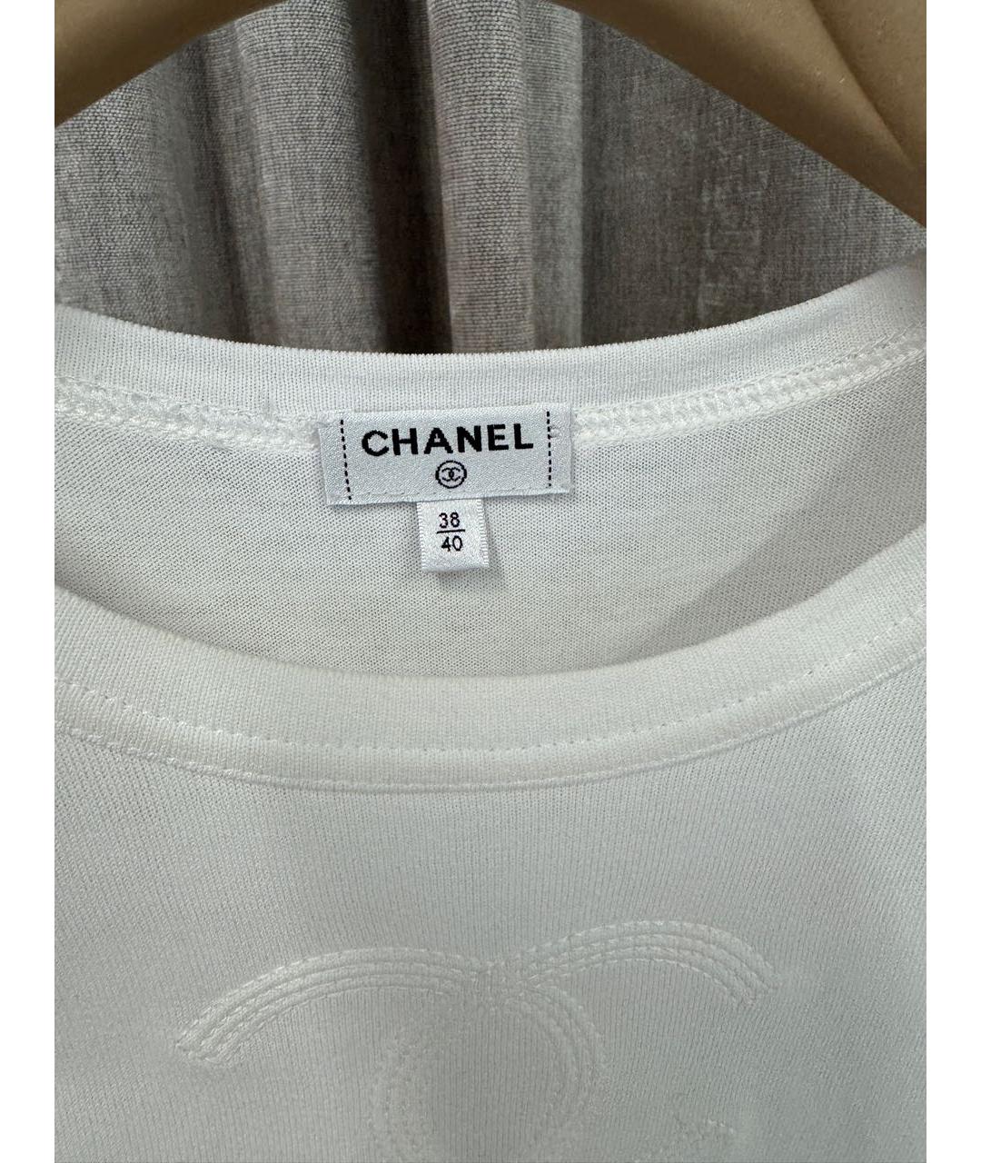 CHANEL Белая хлопковая футболка, фото 3