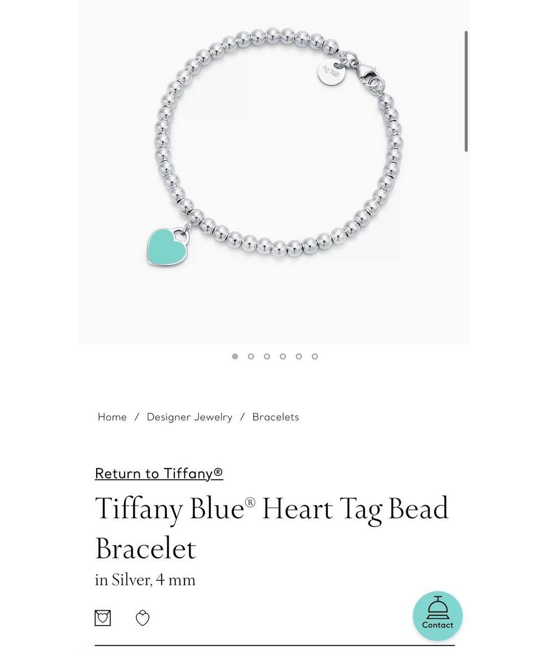 TIFFANY&CO Серебрянный серебряный браслет, фото 5