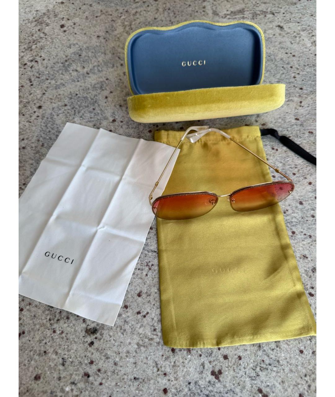 GUCCI Мульти металлические солнцезащитные очки, фото 4