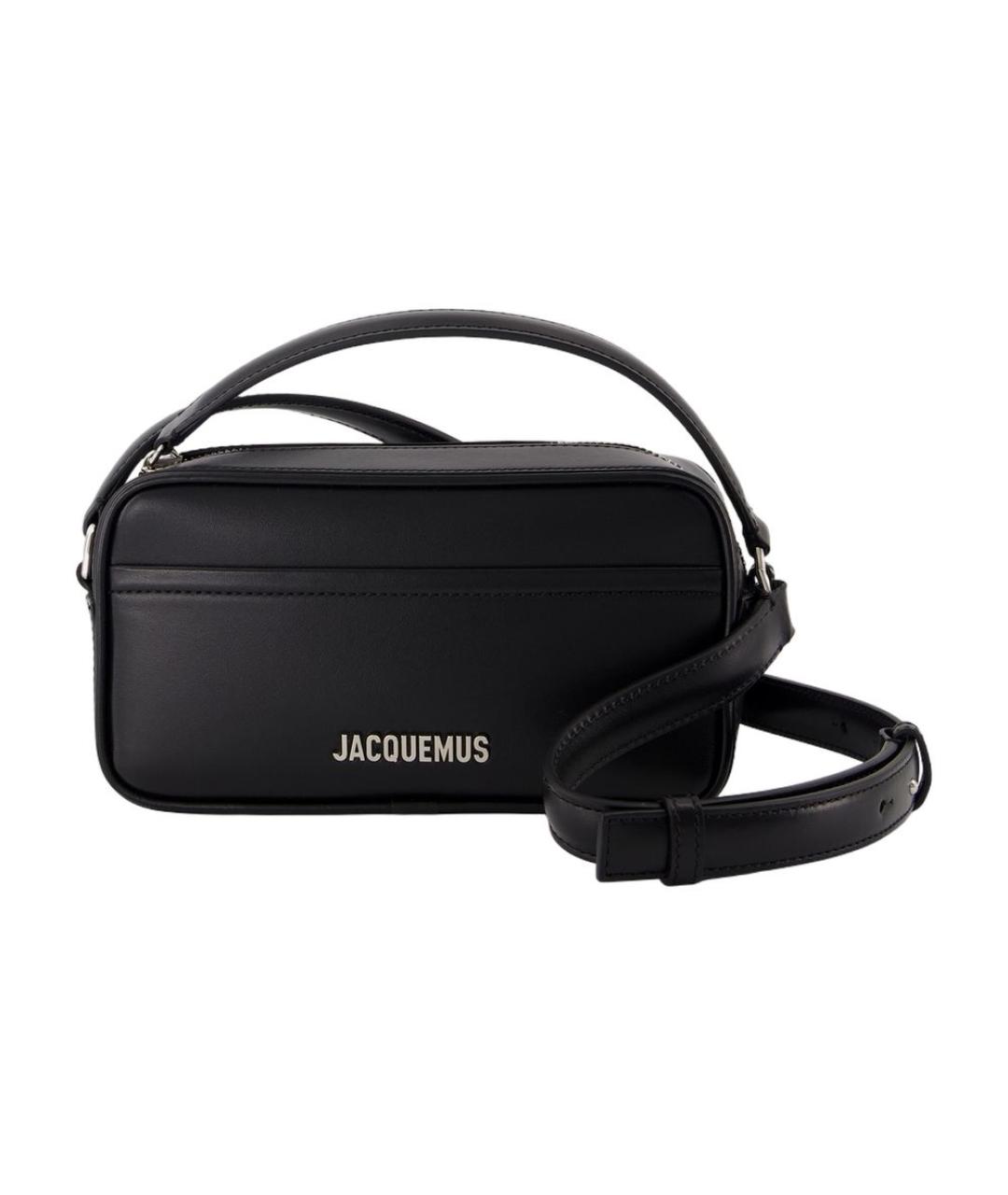JACQUEMUS Черная кожаная сумка через плечо, фото 1