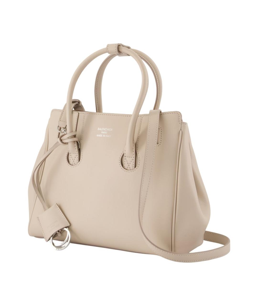 BALENCIAGA Бежевая кожаная сумка тоут, фото 2