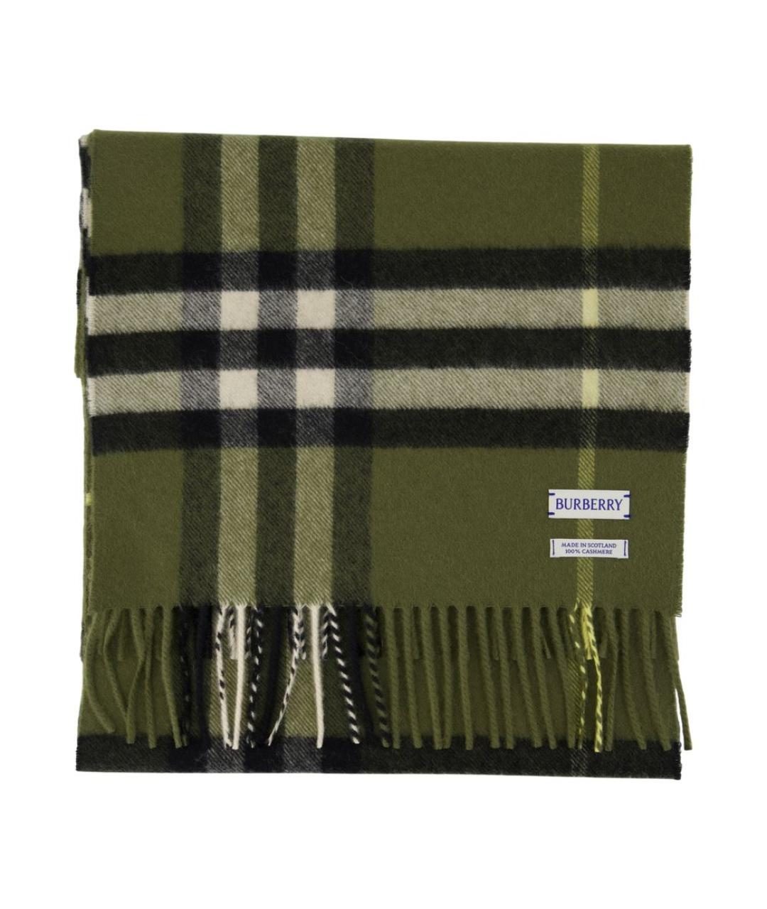 BURBERRY Зеленый кашемировый шарф, фото 1