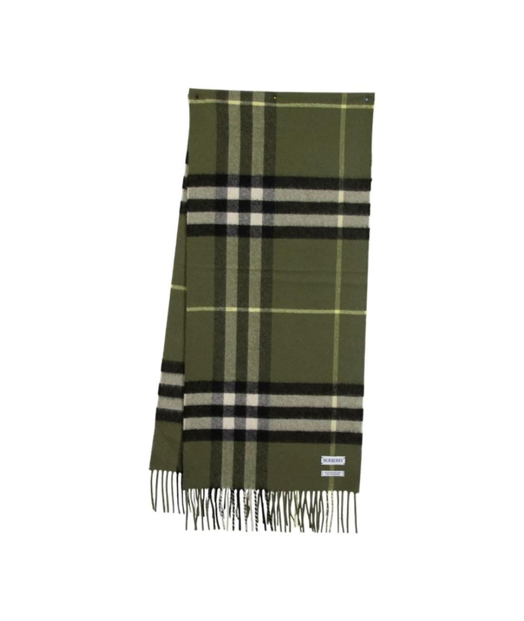 BURBERRY Зеленый кашемировый шарф, фото 2