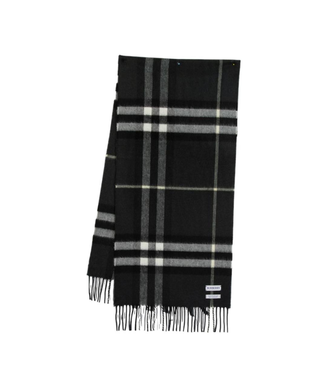 BURBERRY Антрацитовый кашемировый шарф, фото 2