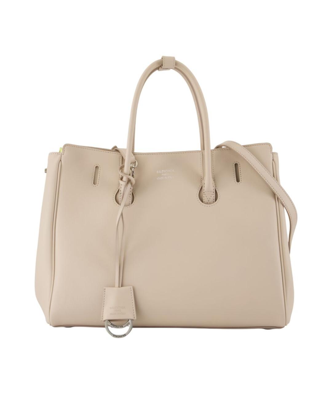 BALENCIAGA Бежевая кожаная сумка тоут, фото 1