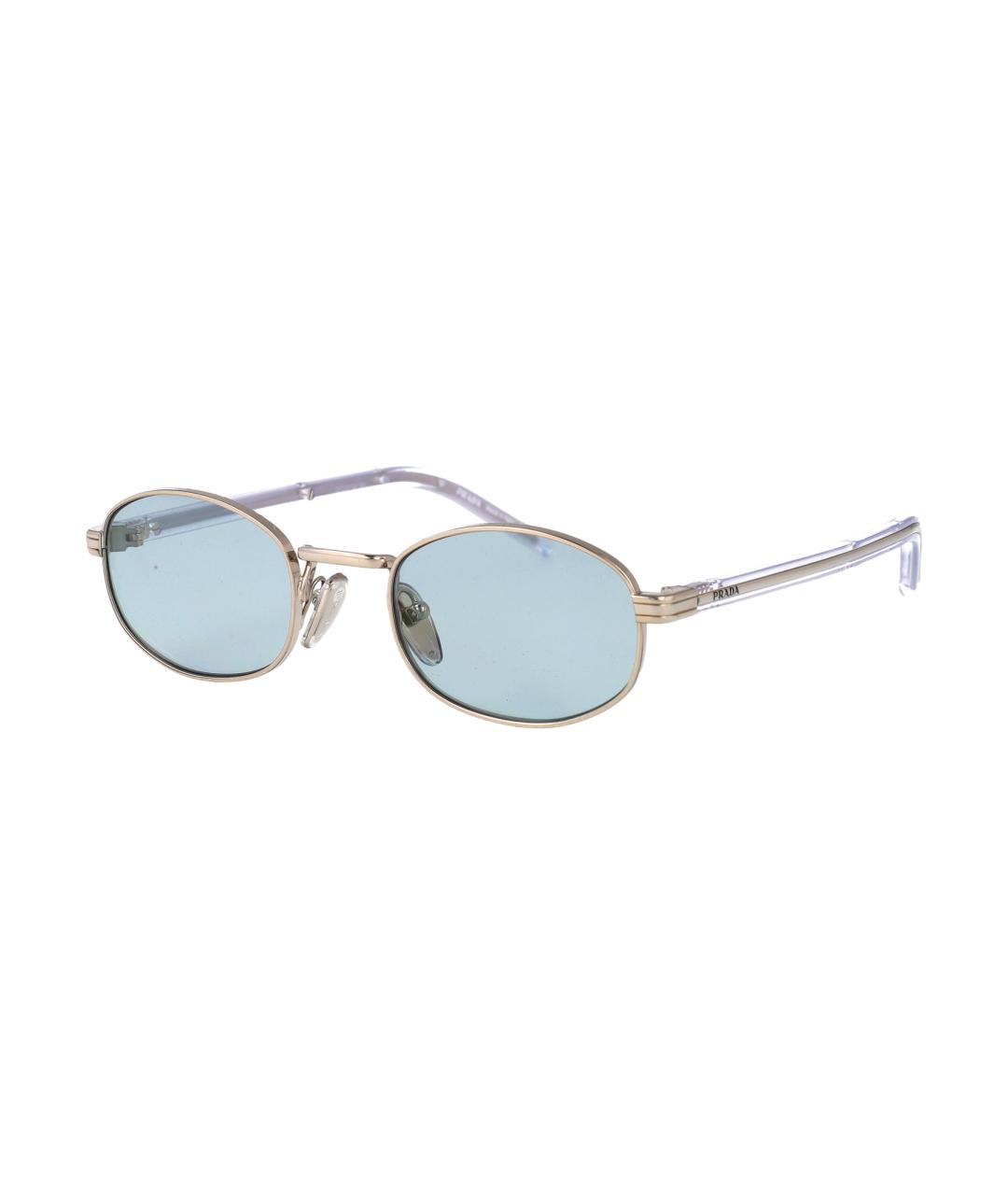 PRADA Серебряные металлические солнцезащитные очки, фото 1