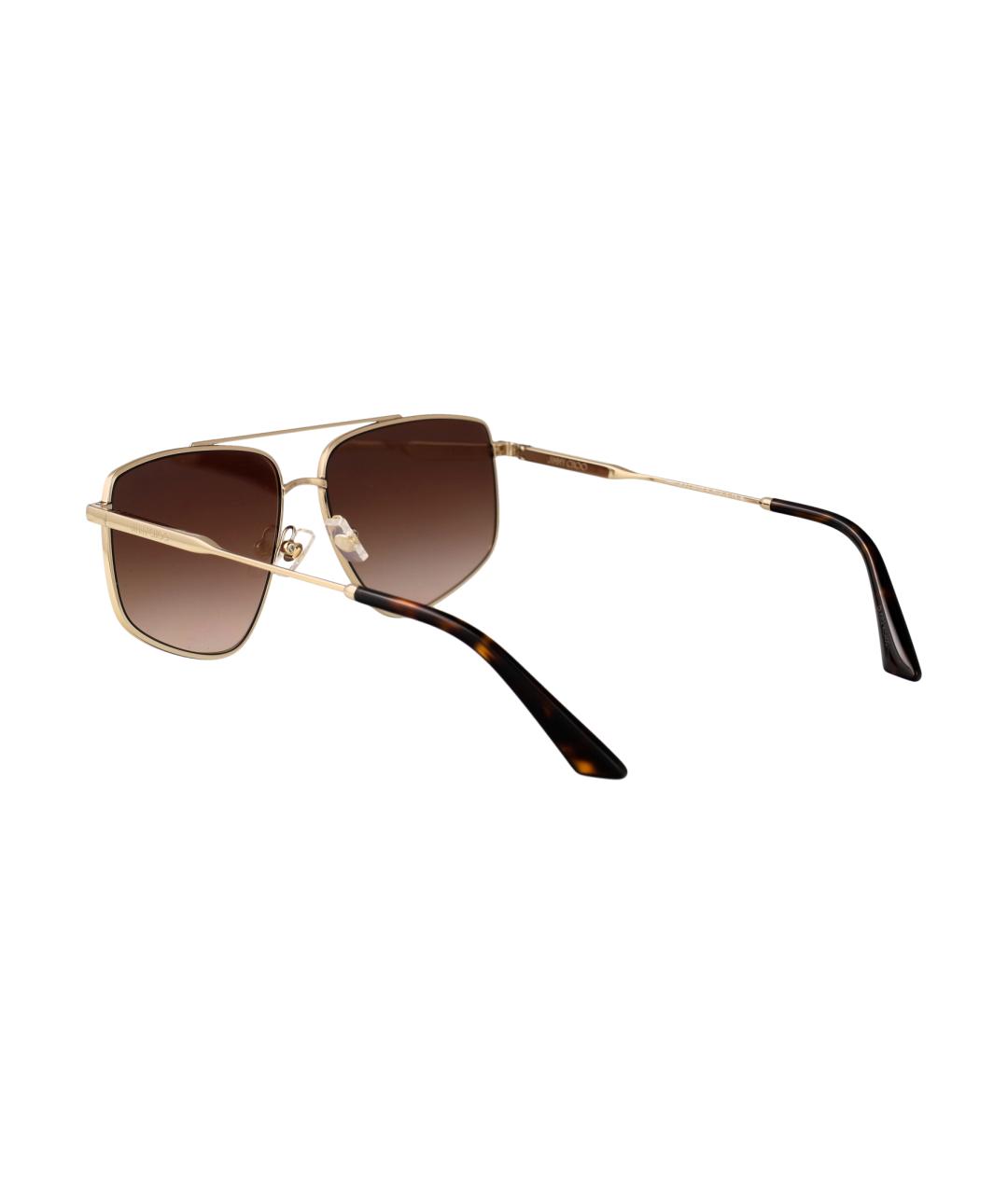JIMMY CHOO Золотые металлические солнцезащитные очки, фото 4
