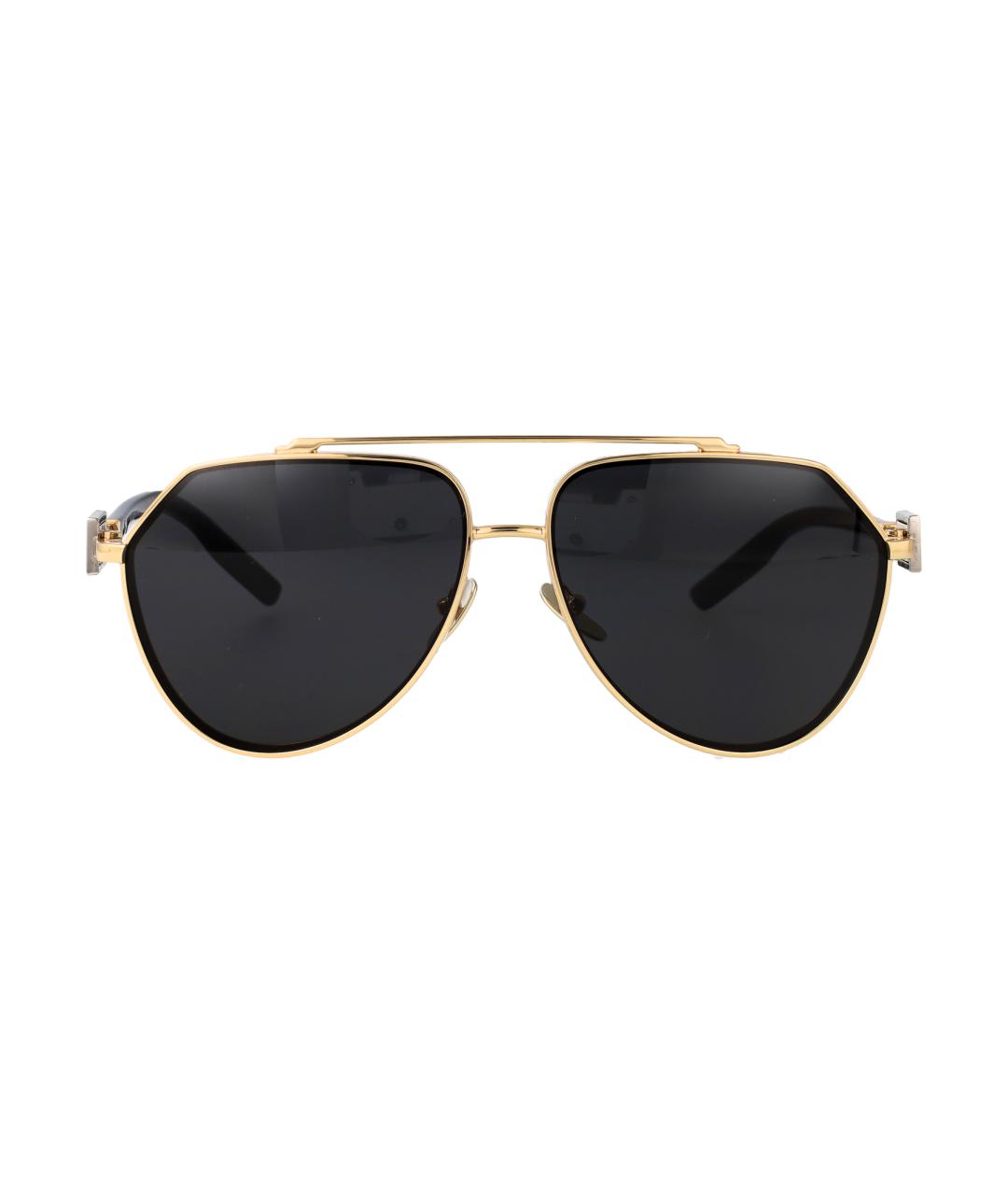 DOLCE&GABBANA Золотые металлические солнцезащитные очки, фото 1