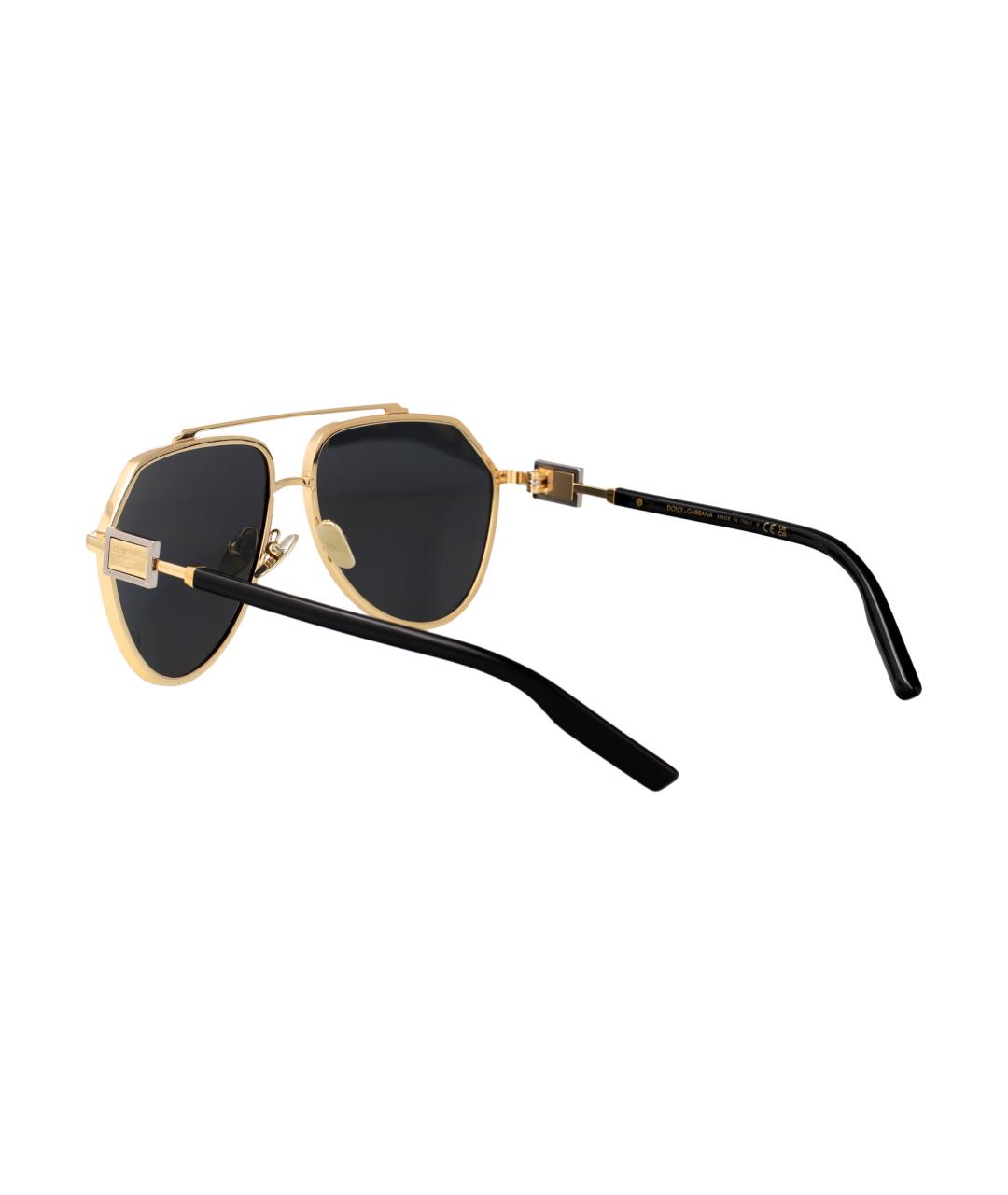 DOLCE&GABBANA Золотые металлические солнцезащитные очки, фото 4