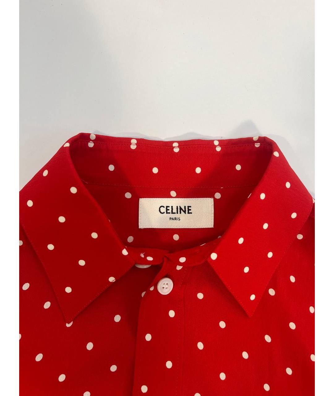CELINE Красная шелковая блузы, фото 3