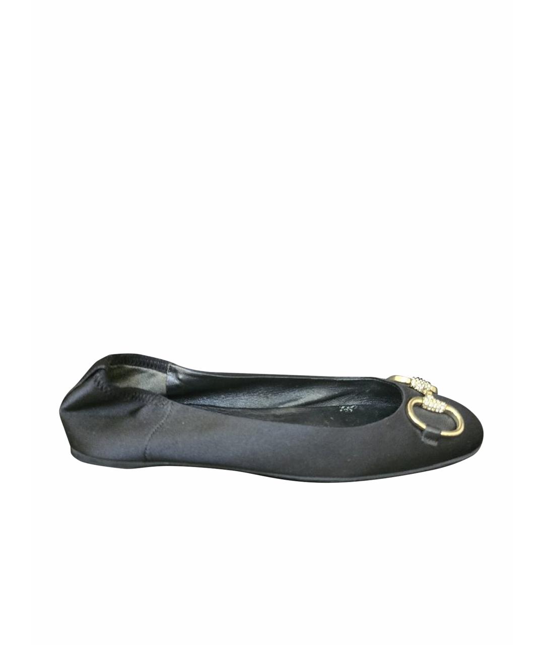 GUCCI Черные кожаные балетки, фото 1
