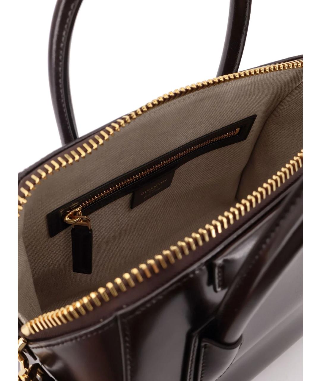 GIVENCHY Коричневая кожаная сумка с короткими ручками, фото 3