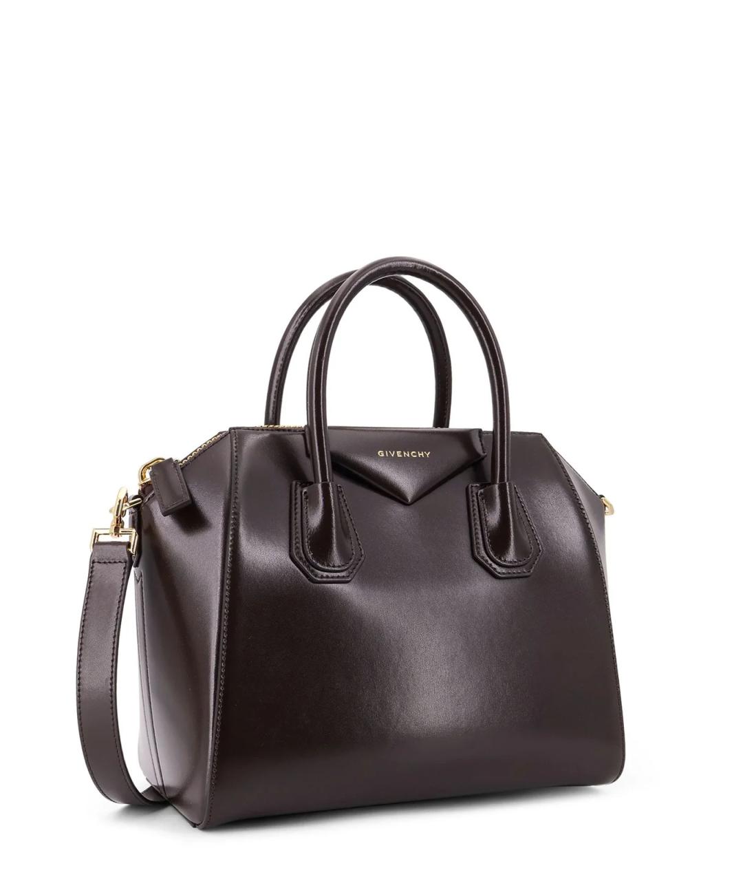GIVENCHY Коричневая кожаная сумка с короткими ручками, фото 4