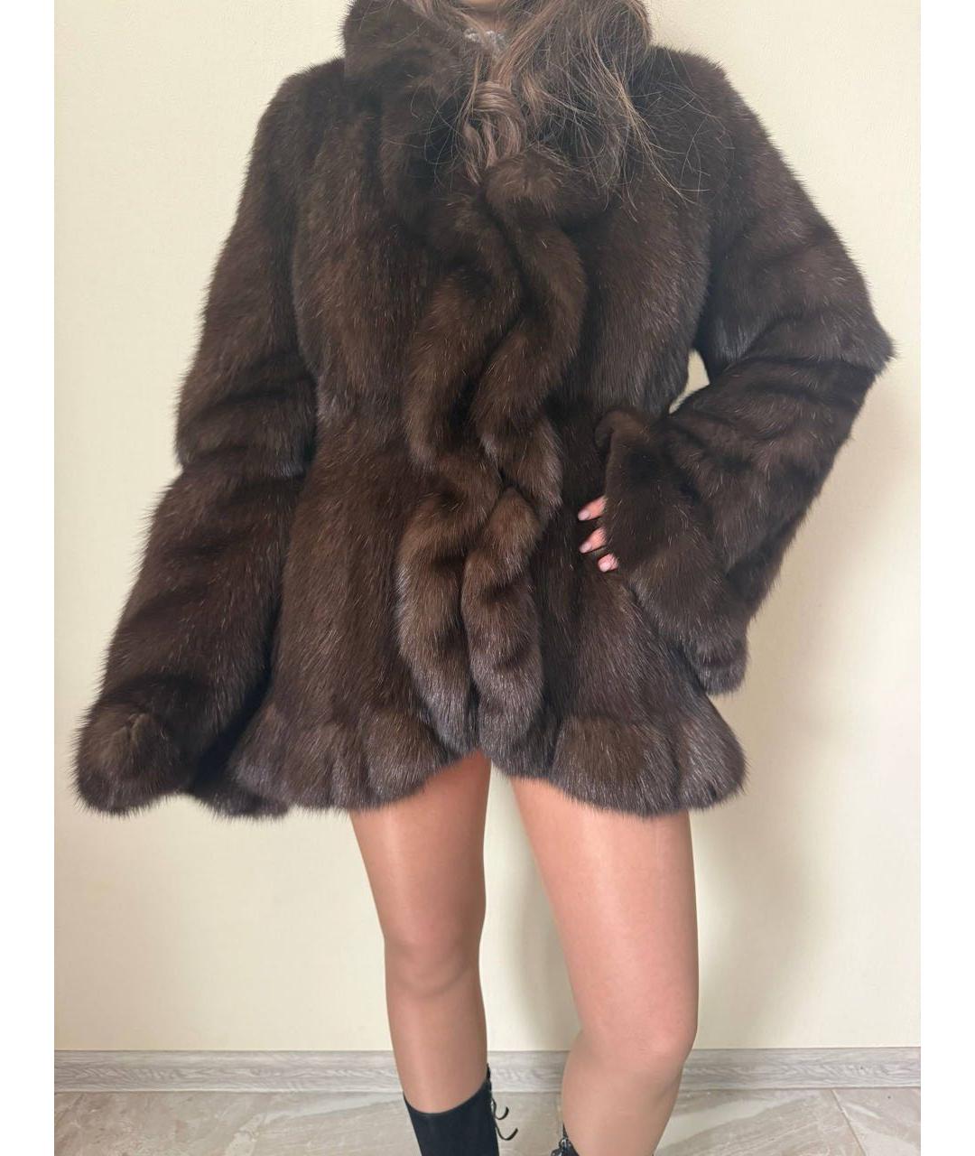 MALA MATI Коричневая меховая шуба, фото 5