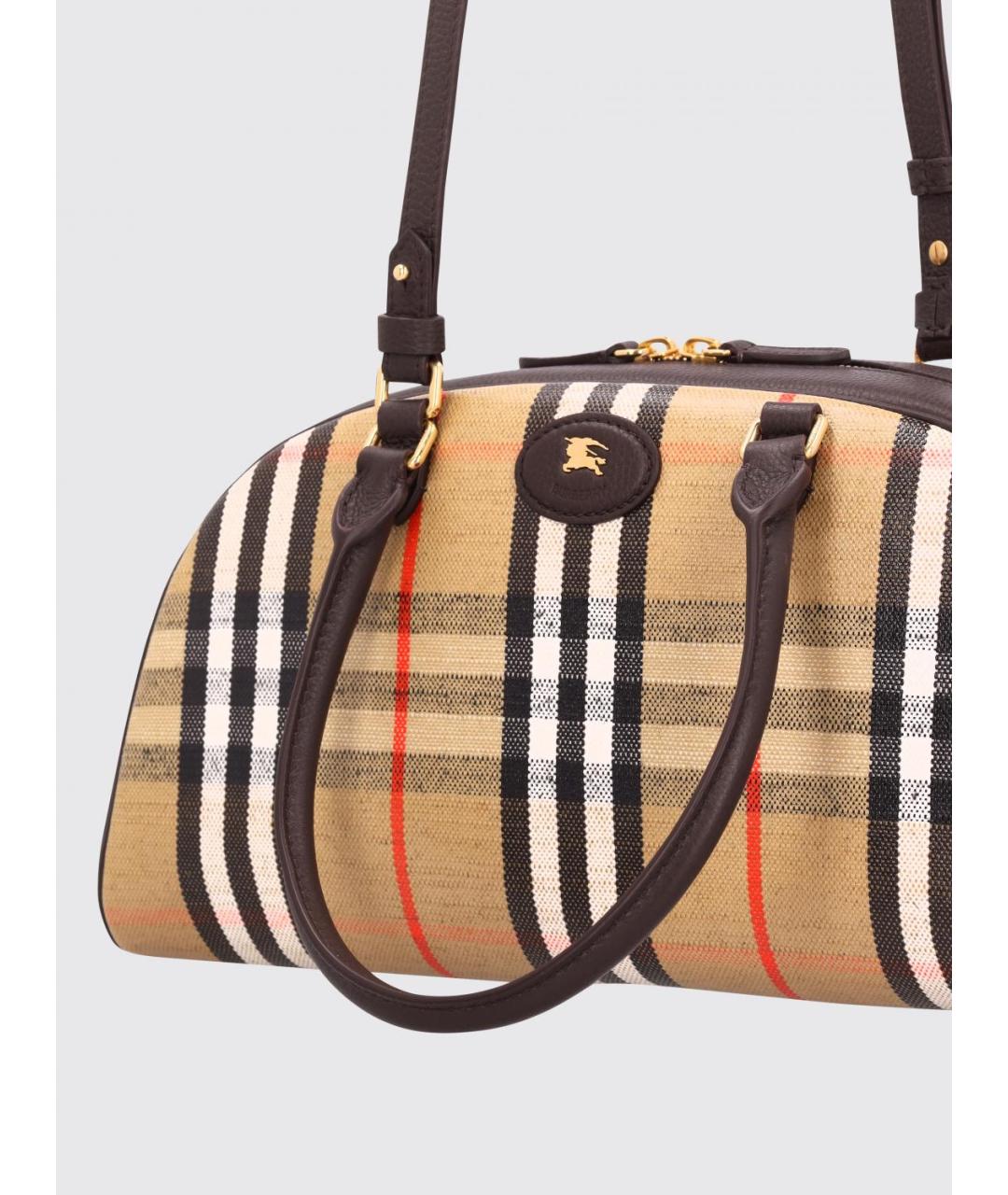 BURBERRY Бежевая хлопковая сумка через плечо, фото 3