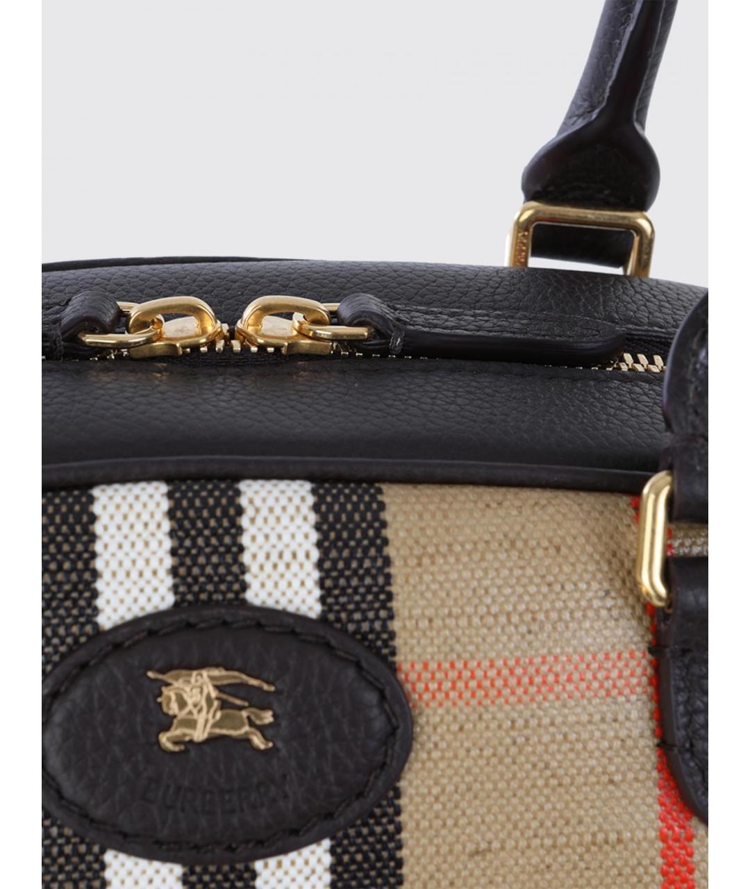 BURBERRY Бежевая хлопковая сумка через плечо, фото 4