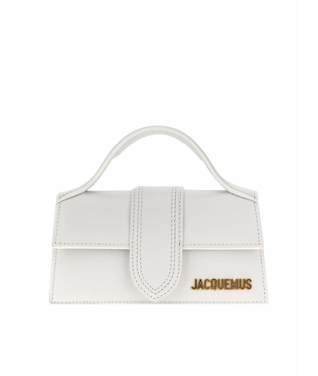 JACQUEMUS Белая кожаная сумка с короткими ручками, фото 1
