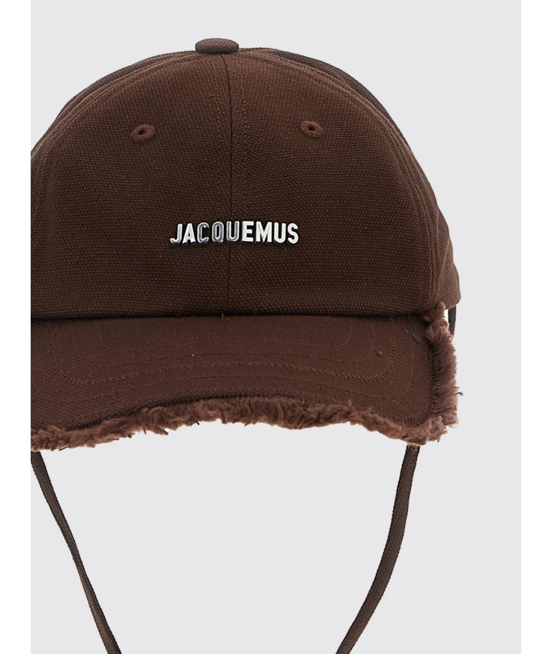 JACQUEMUS Коричневая хлопковая кепка, фото 3