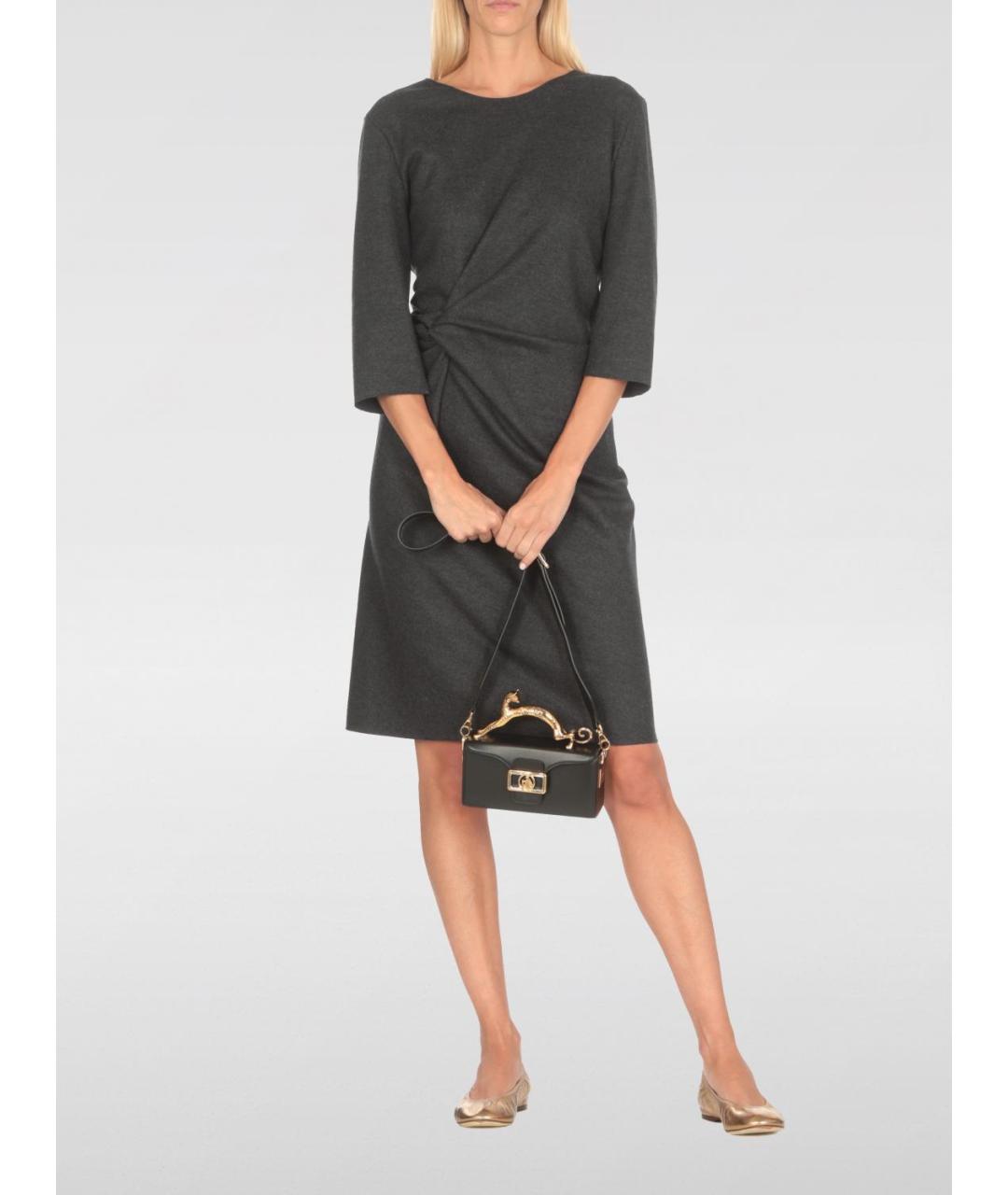 LANVIN Черная кожаная сумка с короткими ручками, фото 3