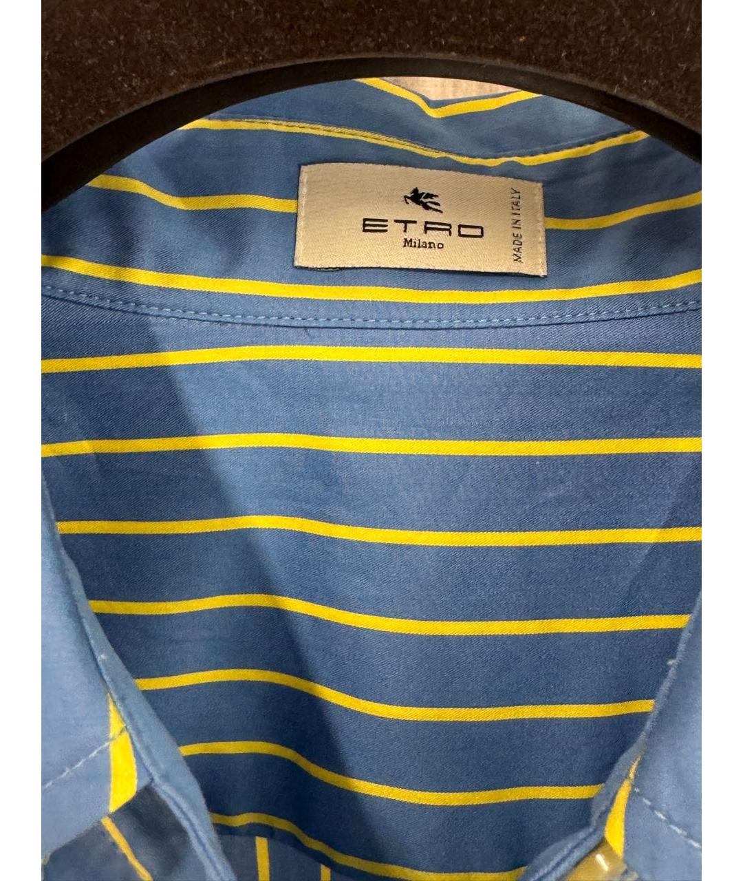 ETRO Голубая хлопковая рубашка, фото 3