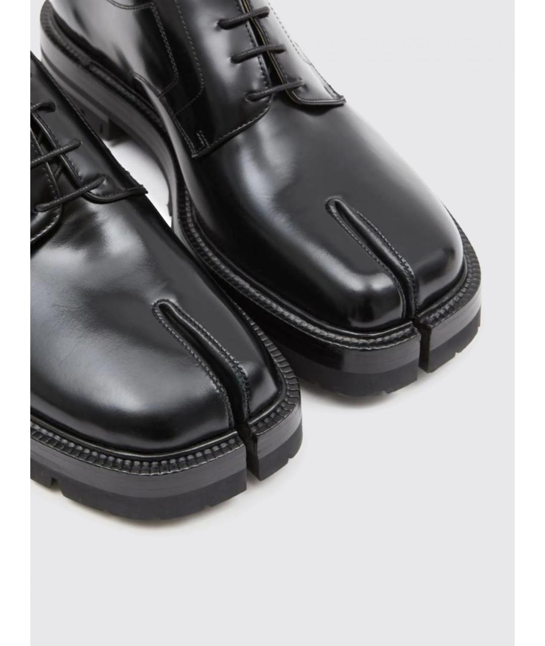 MAISON MARGIELA Черные кожаные низкие ботинки, фото 4