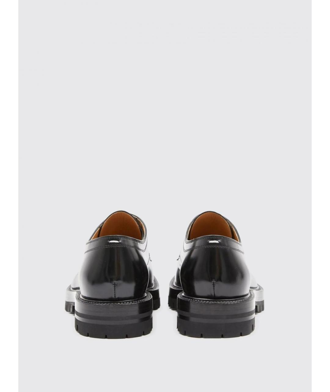 MAISON MARGIELA Черные кожаные низкие ботинки, фото 3